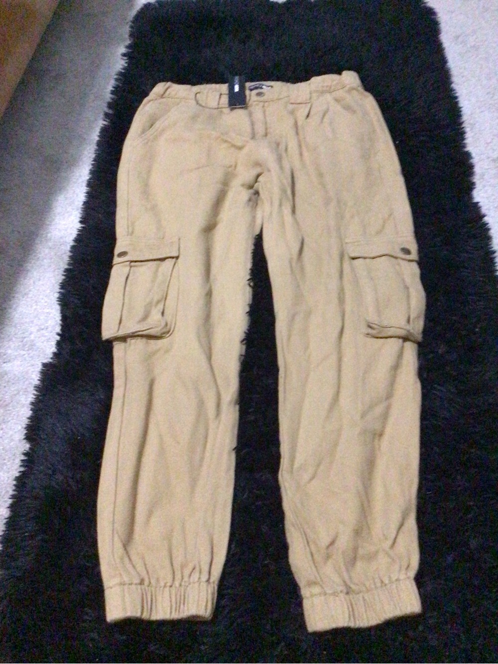 Fashion Nova Women's Tan Cargo Jogger Pants